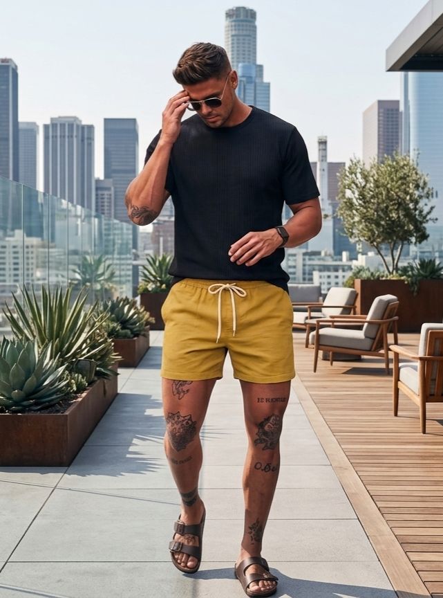 Short Masculino Linho Premium