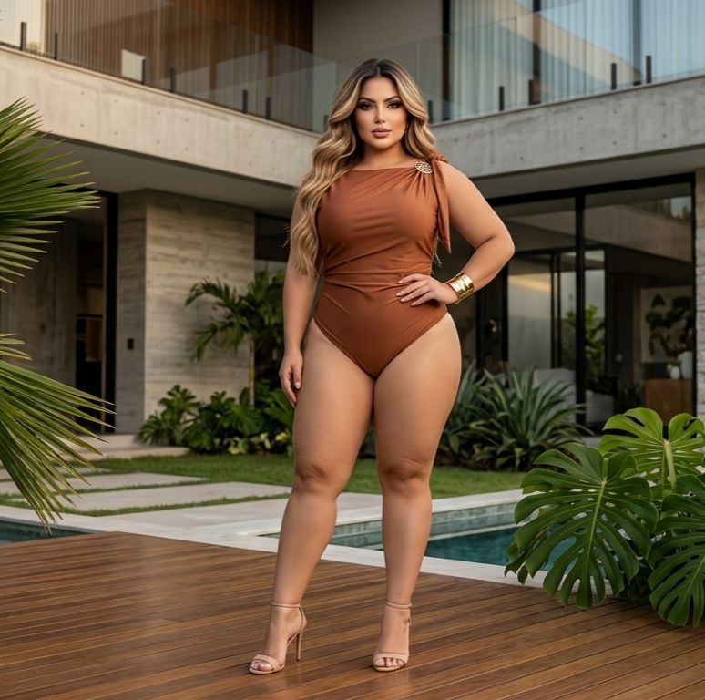 Body Keila Feminino Suplex Premium com Elastano 2 Formas de Usar com Fivela Elegante