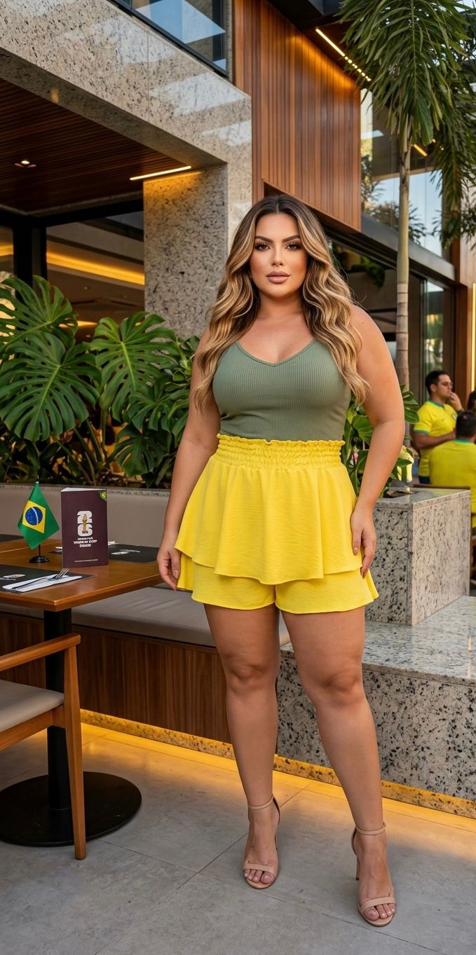 Blusa Ozana Plus Size com Elastano Tecido Texturizado Confortável Alça Larga Feminina