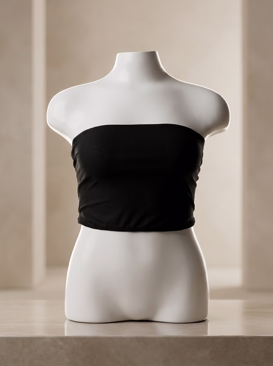 Top Faixa Malha Suede Plus Size 3 Top Faixa Malha Suede Plus Size - Imagem 3