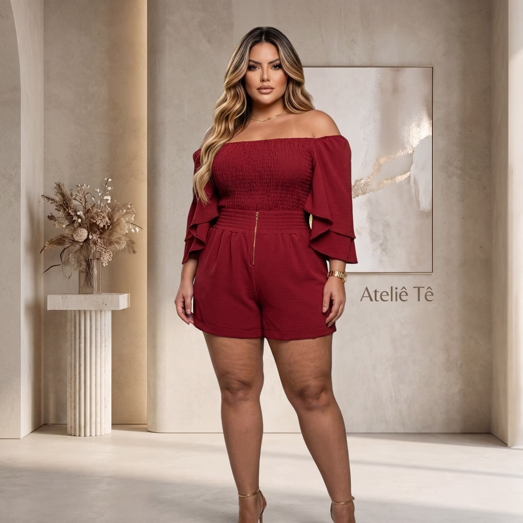 Conjunto Capri Alfaiataria e Elastec Modelagem Premium Moda Plus Size - Imagem 8