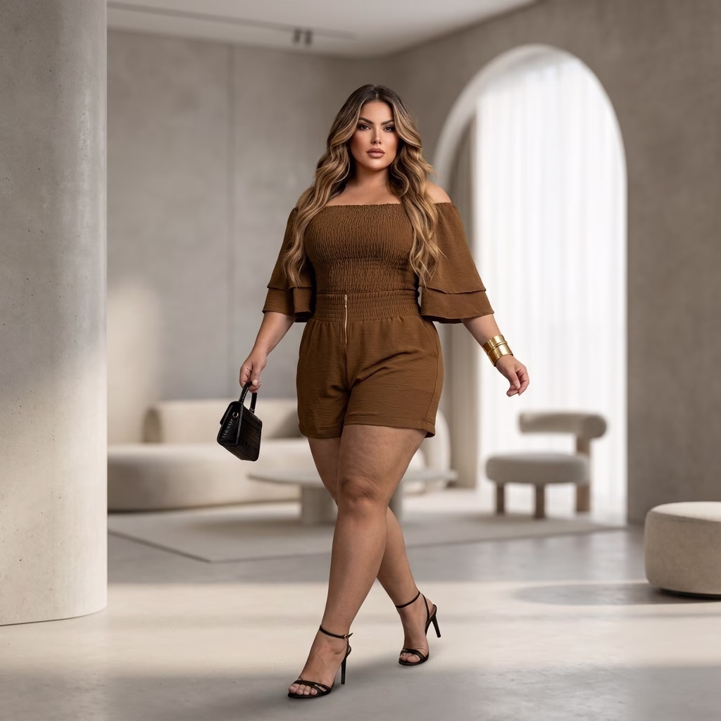 Conjunto Capri Alfaiataria e Elastec Modelagem Premium Moda Plus Size - Imagem 17