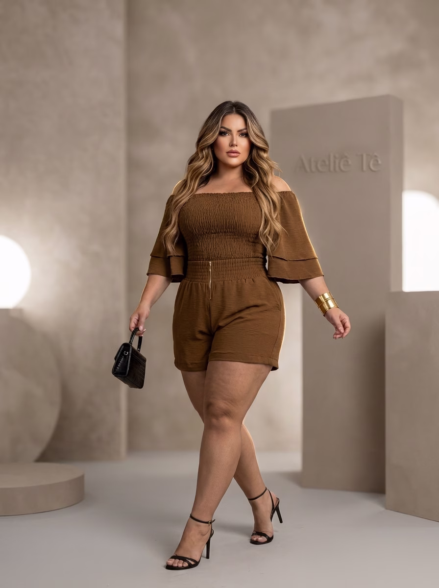 Conjunto Capri Alfaiataria e Elastec Modelagem Premium Moda Plus Size - Imagem 16