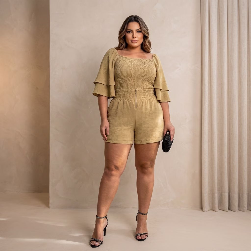 Conjunto Capri Alfaiataria e Elastec Modelagem Premium Moda Plus Size - Imagem 10