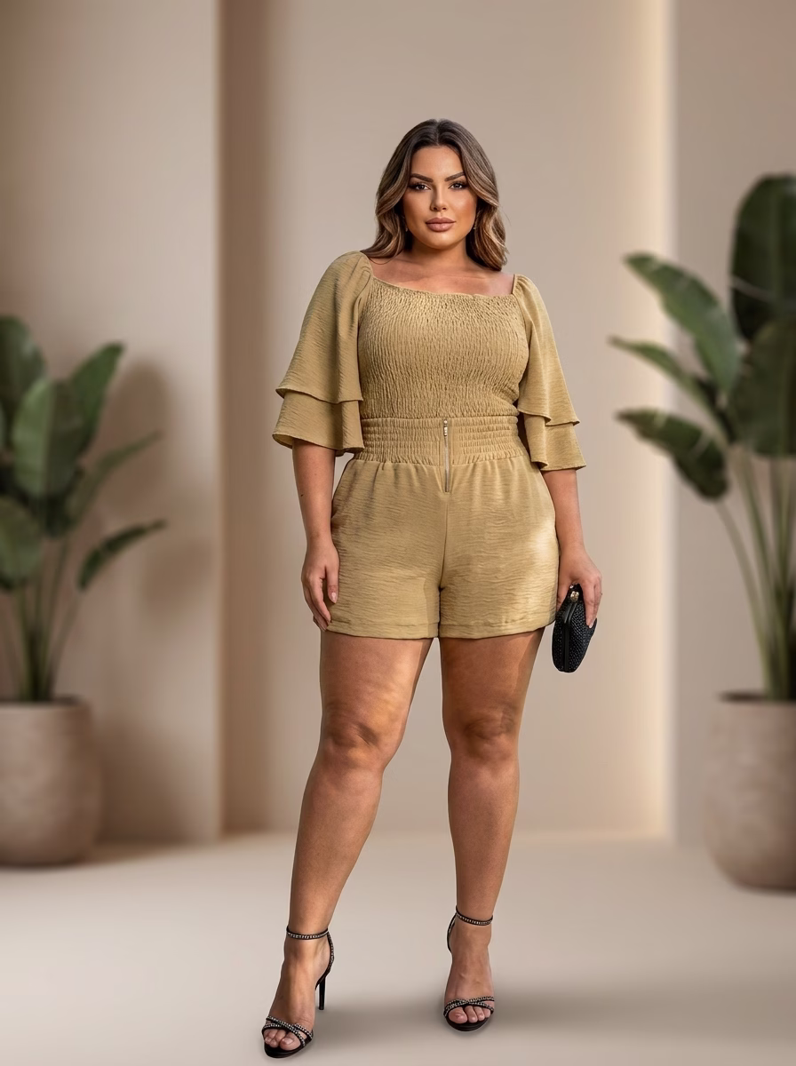 Conjunto Capri Alfaiataria e Elastec Modelagem Premium Moda Plus Size - Imagem 9