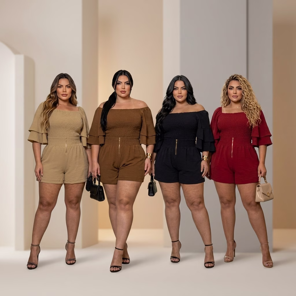 Conjunto Capri Alfaiataria e Elastec Modelagem Premium Moda Plus Size - Imagem 13