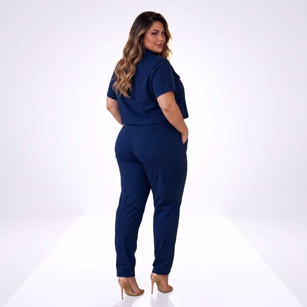 Calça Plus Size Alfaiataria Eridan Cós Elástico e Zíper Dourado Premium (G ao GG do 44 ao 54) - Imagem 14