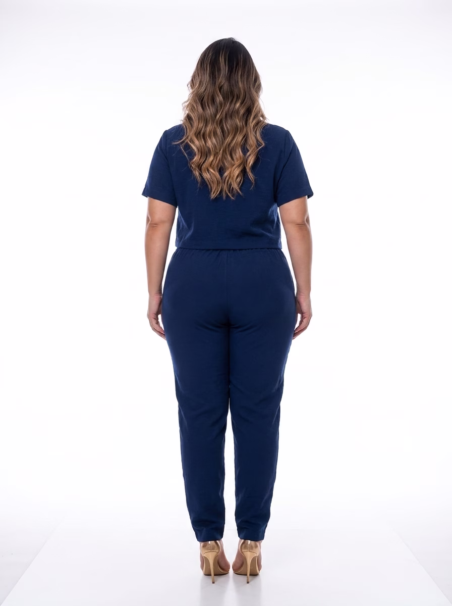 Calça Plus Size Alfaiataria Eridan Cós Elástico e Zíper Dourado Premium (G ao GG do 44 ao 54) - Imagem 15