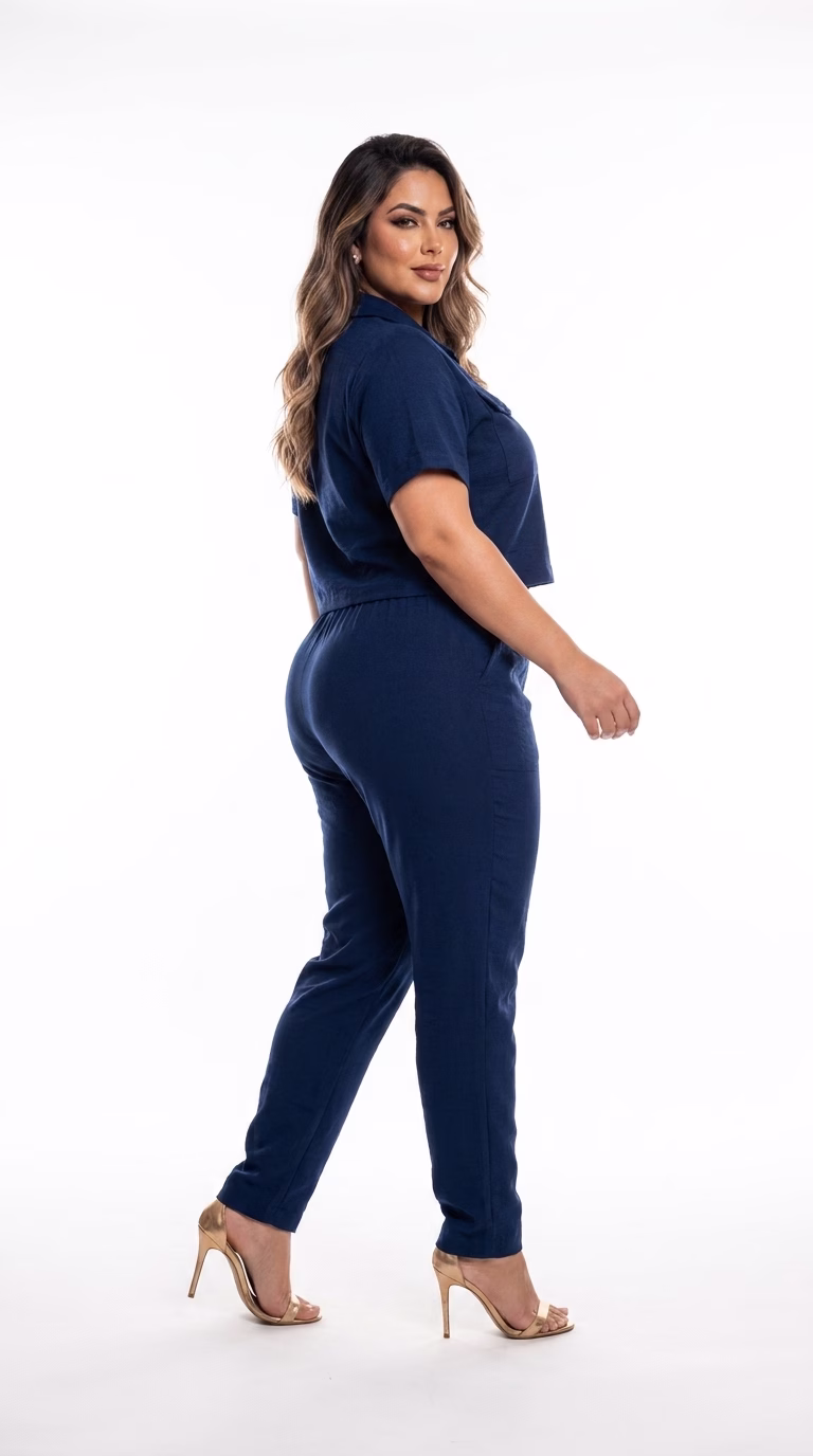 Calça Plus Size Alfaiataria Eridan Cós Elástico e Zíper Dourado Premium (G ao GG do 44 ao 54) - Imagem 16