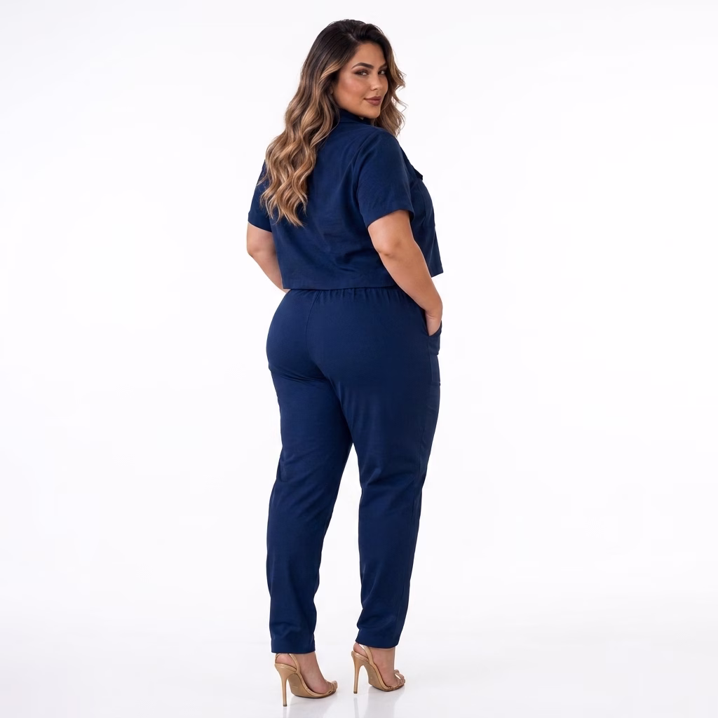 Calça Plus Size Alfaiataria Eridan Cós Elástico e Zíper Dourado Premium (G ao GG do 44 ao 54) - Imagem 18