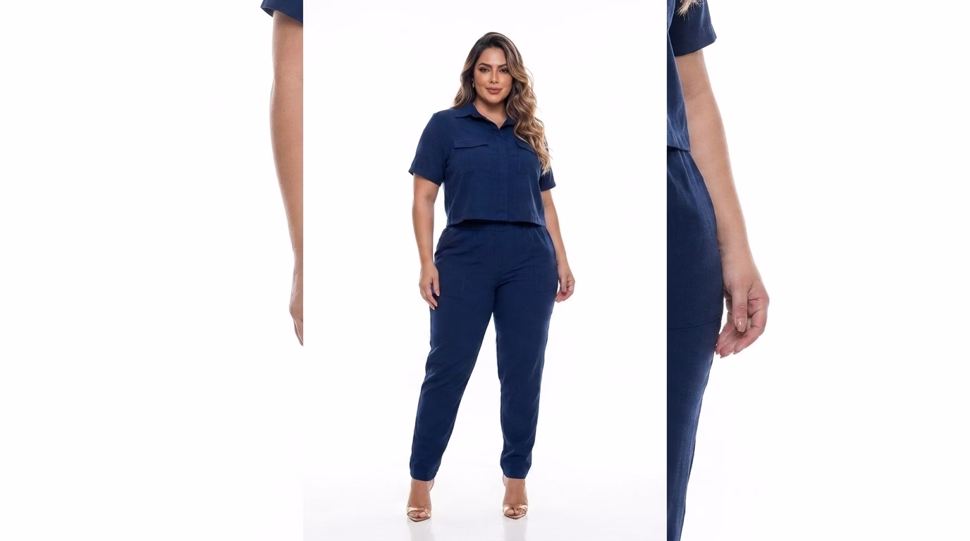 Calça Plus Size Alfaiataria Eridan Cós Elástico e Zíper Dourado Premium (G ao GG do 44 ao 54) - Imagem 25
