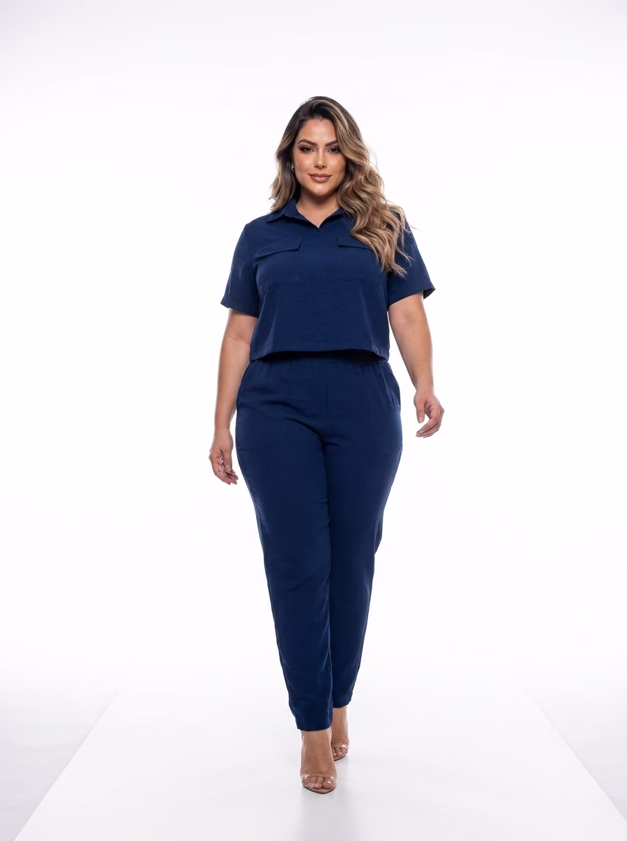 Calça Plus Size Alfaiataria Eridan Cós Elástico e Zíper Dourado Premium (G ao GG do 44 ao 54) - Imagem 19