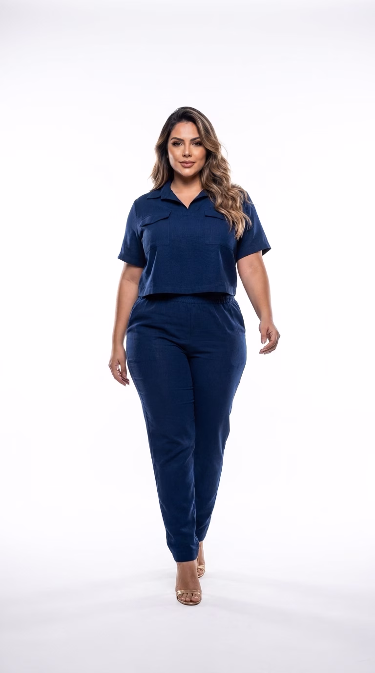 Calça Plus Size Alfaiataria Eridan Cós Elástico e Zíper Dourado Premium (G ao GG do 44 ao 54) - Imagem 20