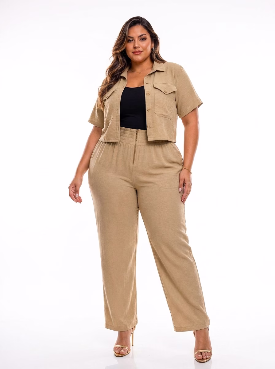 Calça Plus Size Alfaiataria Eridan Cós Elástico e Zíper Dourado Premium (G ao GG do 44 ao 54) - Imagem 27
