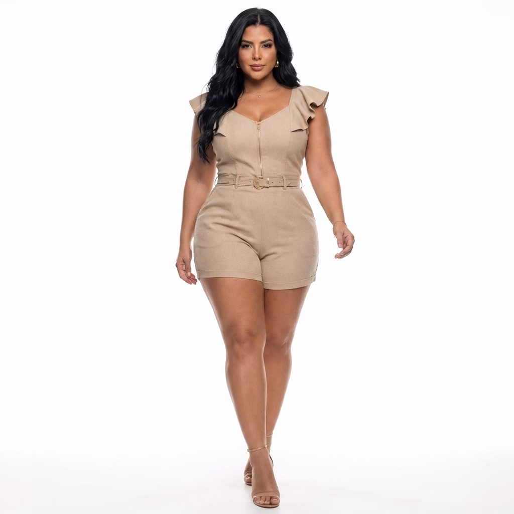 Macaquinho Eva Plus Size com Cinto | Tamanho 44 ao 54 31 Macaquinho Eva Plus Size com Cinto | Tamanho 44 ao 54 - Imagem 31