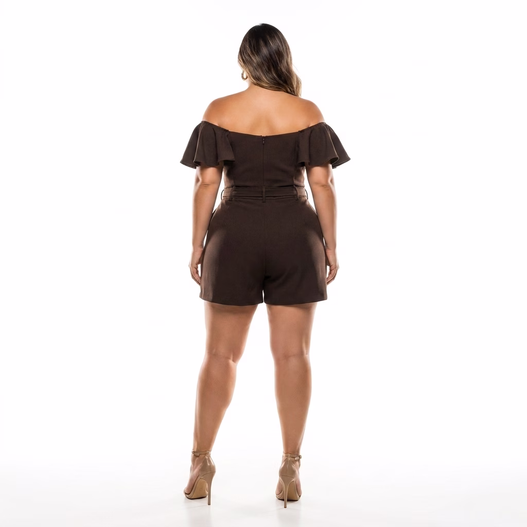 Macaquinho Eva Plus Size com Cinto | Tamanho 44 ao 54 22 Macaquinho Eva Plus Size com Cinto | Tamanho 44 ao 54 - Imagem 22